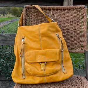 Banana Republic Golden Yellow Leather 🍁 Hobo style shoulder bag ❤️ super soft